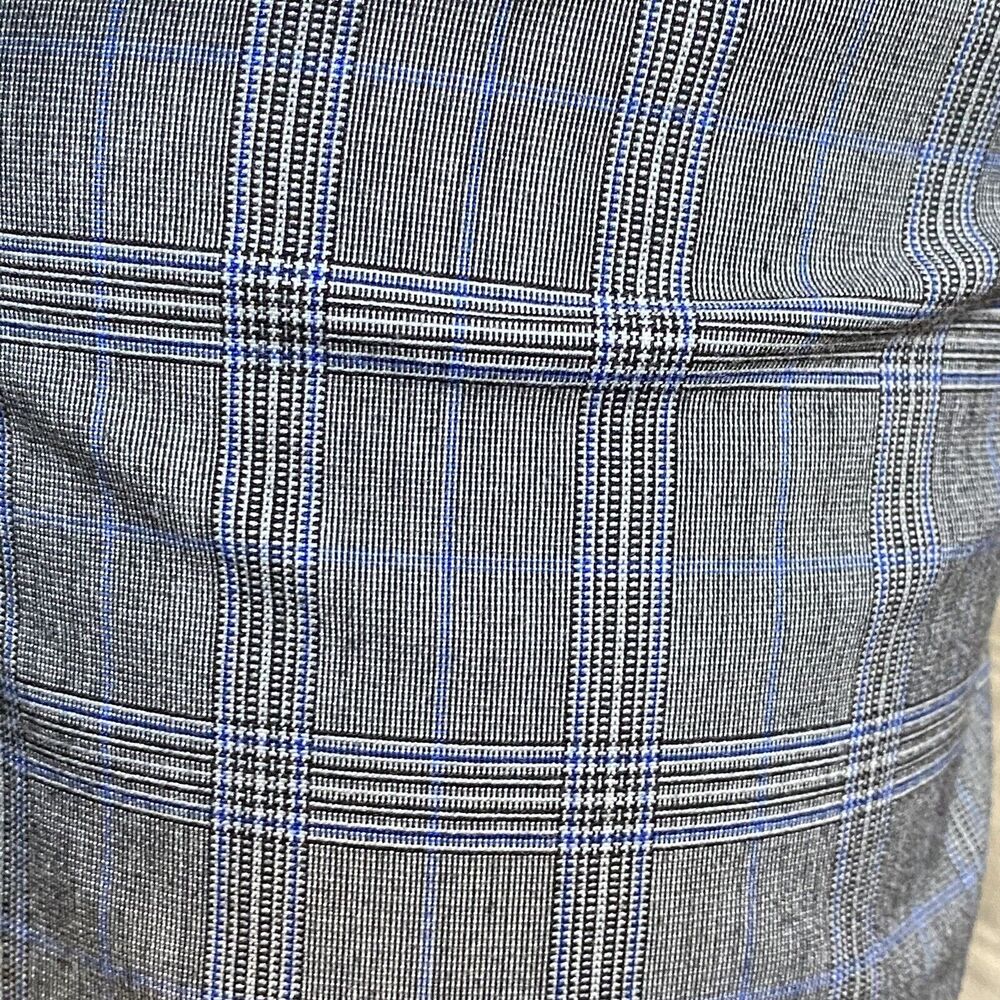B. Moss Micro Plaid Pants Black White Blue Sz 2 Petite Vintage - Picture 4 of 4